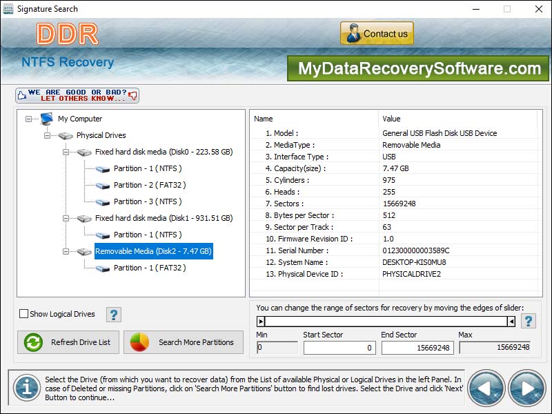 Screenshot of Data Recovery Software NTFS