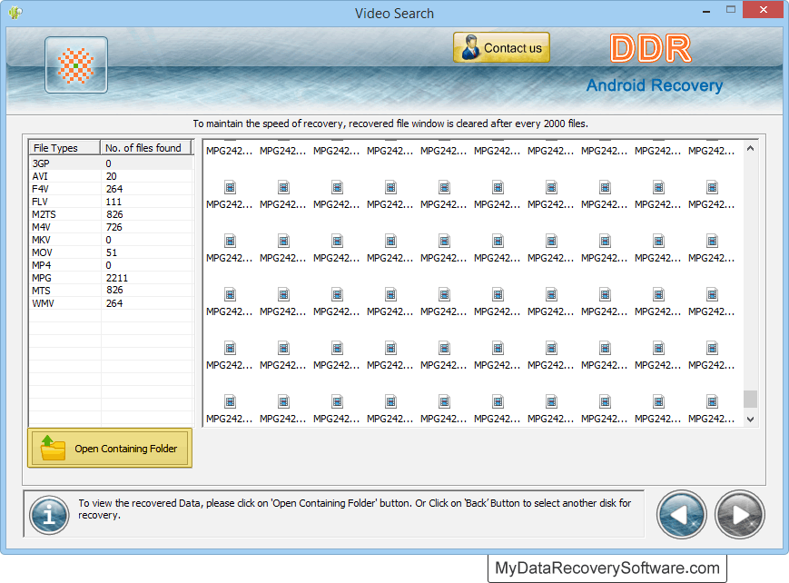 View recovered data