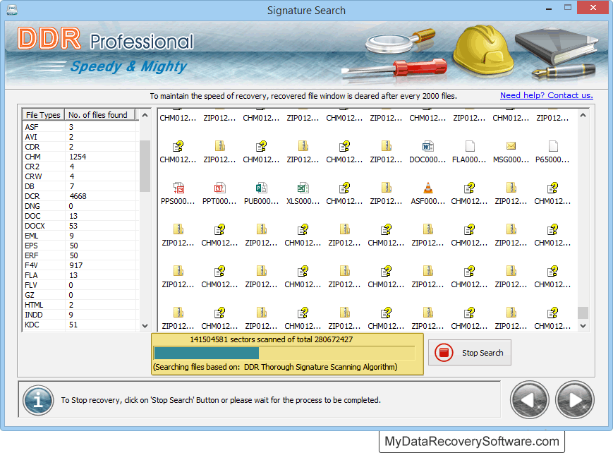 Files searching process