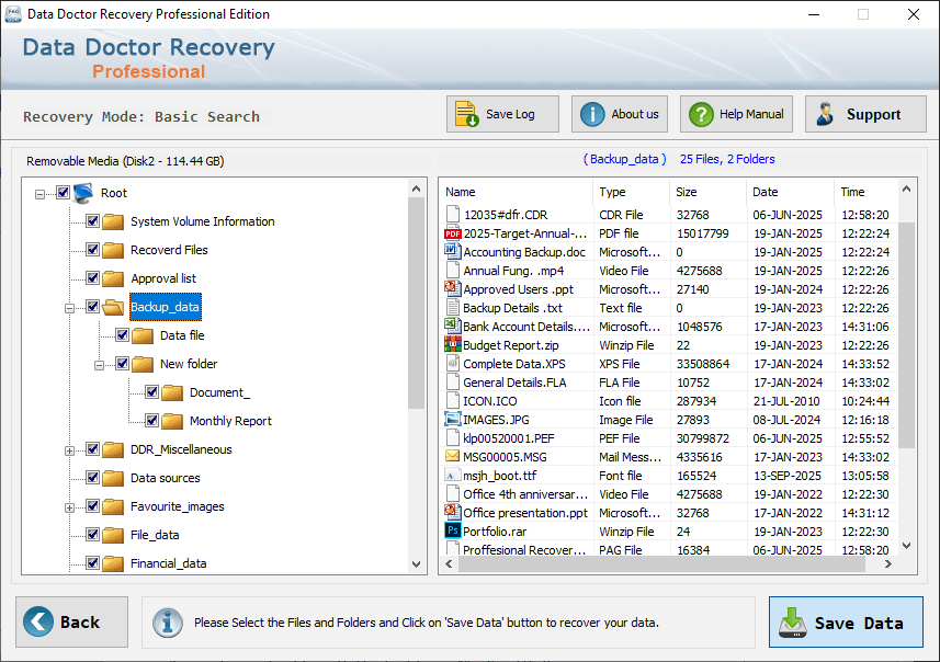 Recovered data successfully Process